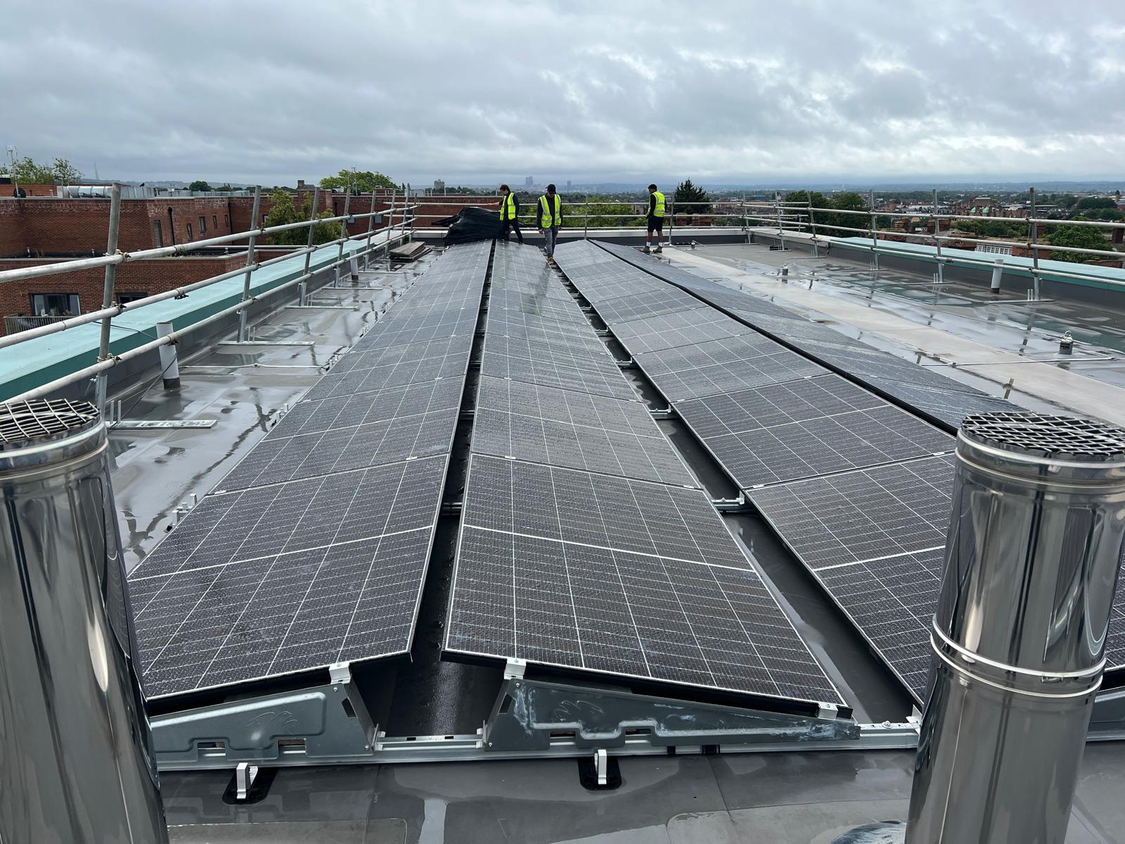 Hospital rooftop solar PV array